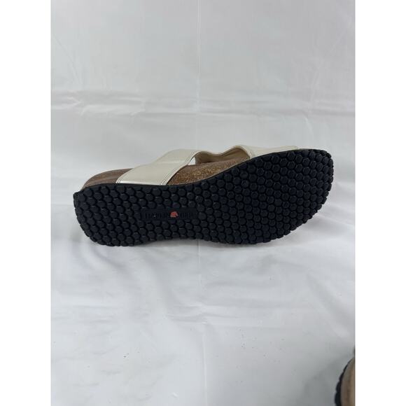 Haflinger Sandals Alice 40 Ivory Leather Slip On Hook & Loop Comfort - Picture 10 of 11